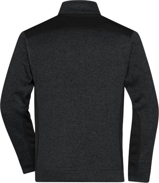 Daiber Men's Knitted Workwear Fleece Jacket -STRONG- – Black / Black