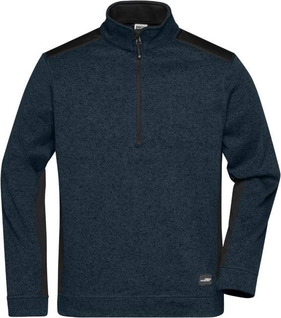 Daiber Men's Knitted Workwear Fleece Half-Zip - STRONG - – Navy / Navy