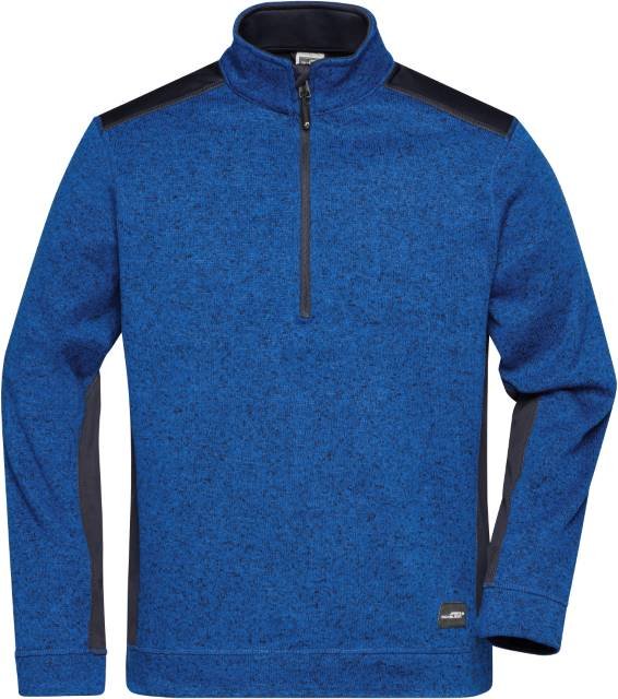 Daiber Men's Knitted Workwear Fleece Half-Zip - STRONG - – Royal Melange / Navy