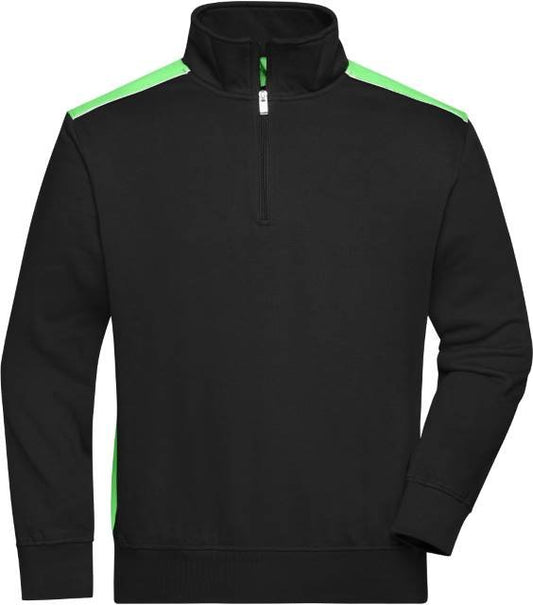 Daiber Workwear Half-Zip Sweat - COLOR - – Black / Lime Green