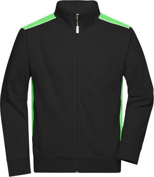 Daiber Men's Workwear Sweat Jacket - COLOR - – Black / Lime Green