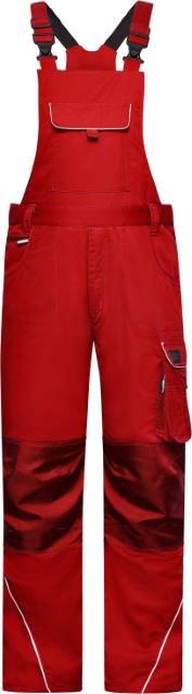 Daiber Workwear Pants with Bib - SOLID - – Red