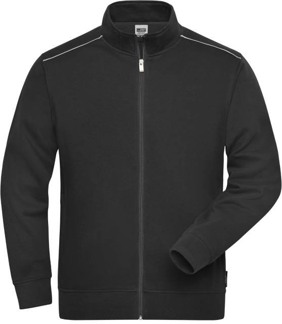 Daiber Men's Workwear Sweat-Jacket - SOLID - – Black