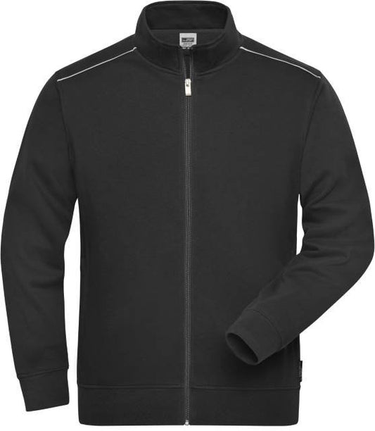 Daiber Men's Workwear Sweat-Jacket - SOLID - – Black