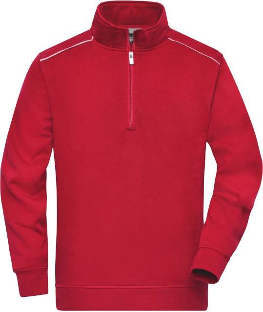 Daiber Workwear Half-Zip Sweat - SOLID - – Red