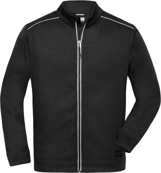 Daiber Men's Knitted Workwear Fleece Jacket - SOLID - – Black / Black