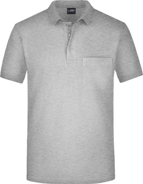 Daiber Men's Polo Pocket – Ash (Heather)