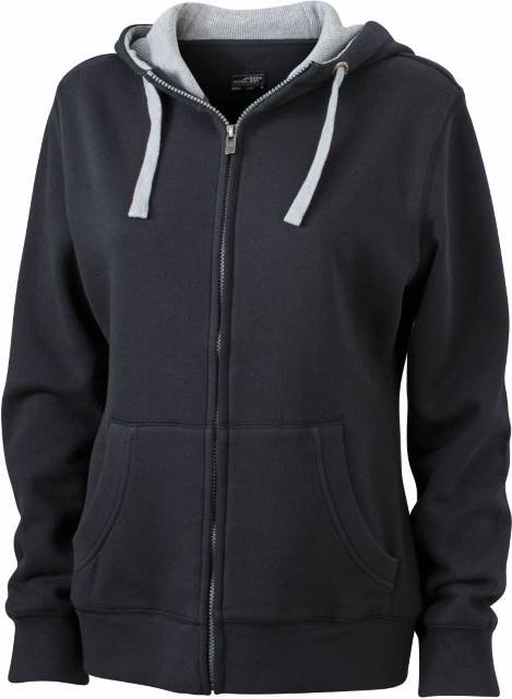 Daiber Ladies' Lifestyle Zip-Hoody – Black / Grey Heather