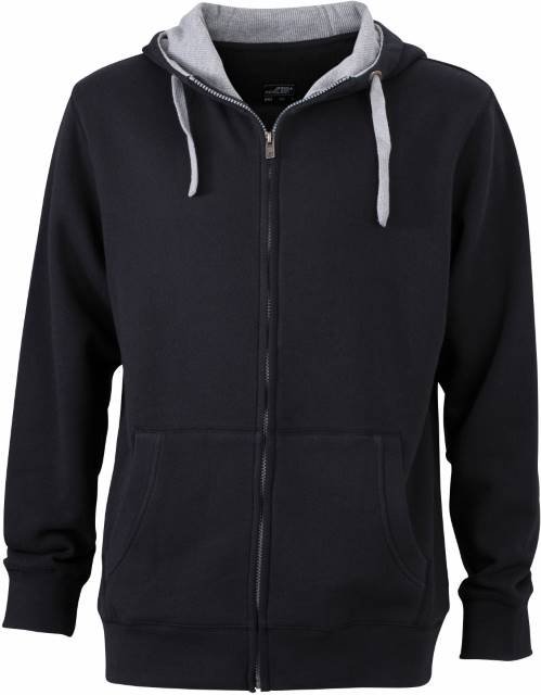 Daiber Men's Lifestyle Zip-Hoody – Black / Grey Heather