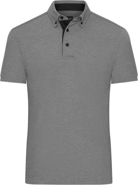 Daiber Men's Plain Polo – Light Melange / Black