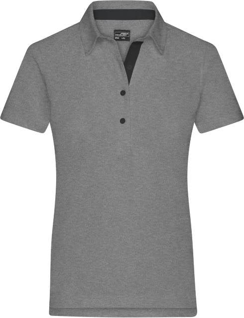 Daiber Ladies' Plain Polo – Light Melange / Black