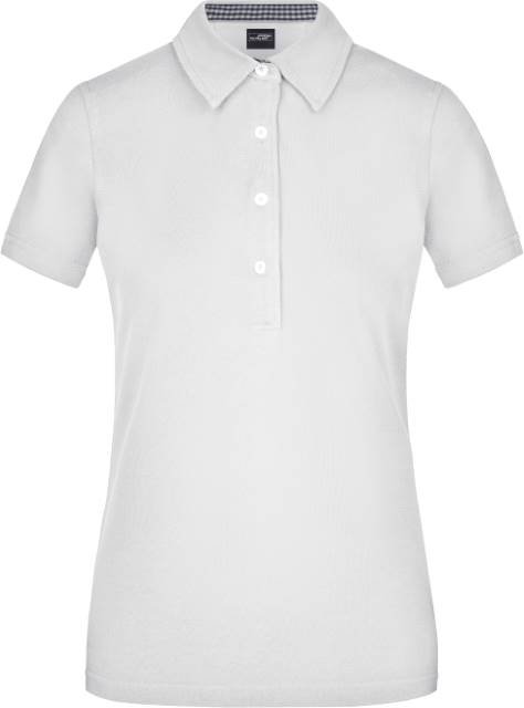 Daiber Ladies' Plain Polo – White / Navy