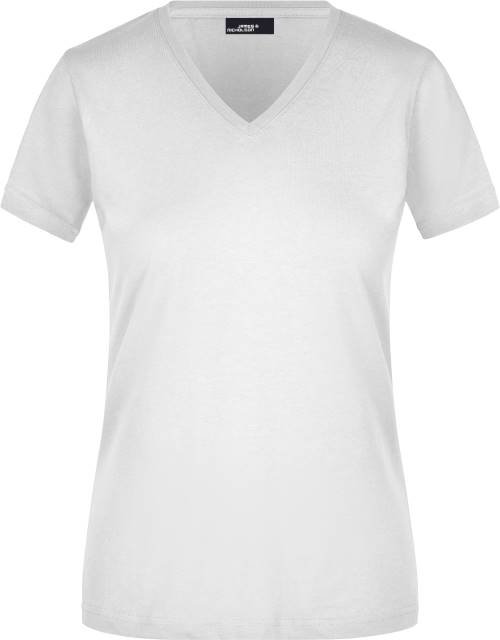 Daiber Ladies' Slim Fit V-T – White