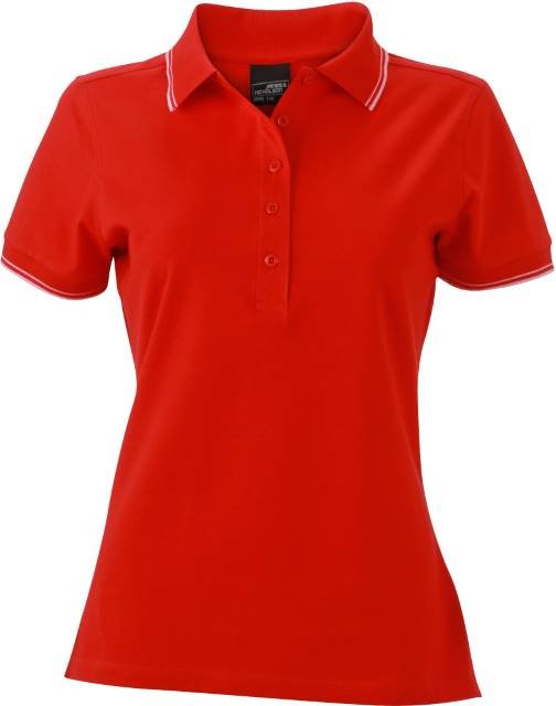 Daiber Ladies' Polo – Tomato / White