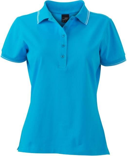 Daiber Ladies' Polo – Turquoise / White