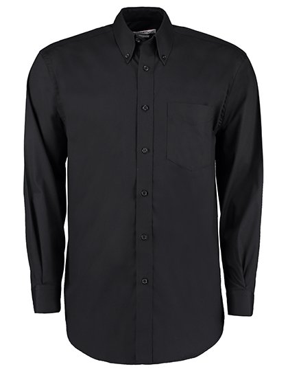 Kustom Kit Men's Classic Fit Premium Oxford Shirt Long Sleeve – Black