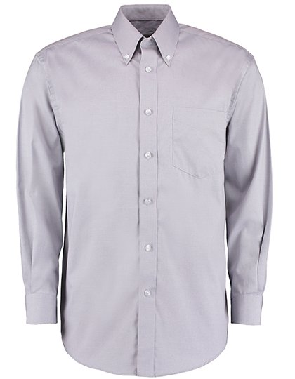 Kustom Kit Men's Classic Fit Premium Oxford Shirt Long Sleeve – Silver Grey (Solid)
