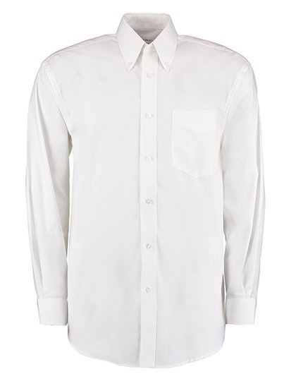 Kustom Kit Men's Classic Fit Premium Oxford Shirt Long Sleeve – White