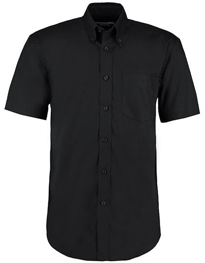 Kustom Kit Men's Classic Fit Premium Oxford Shirt Short Sleeve – Black