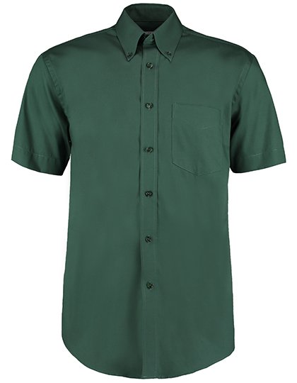 Kustom Kit Men's Classic Fit Premium Oxford Shirt Short Sleeve – Bottle Green