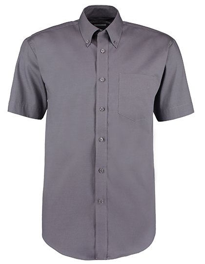 Kustom Kit Men's Classic Fit Premium Oxford Shirt Short Sleeve – Charcoal