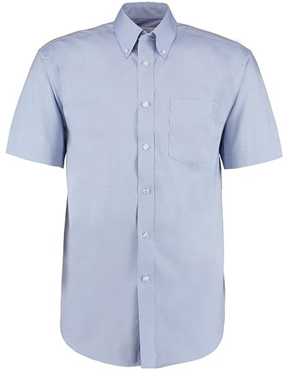 Kustom Kit Men's Classic Fit Premium Oxford Shirt Short Sleeve – Light Blue