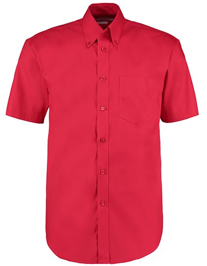 Kustom Kit Men's Classic Fit Premium Oxford Shirt Short Sleeve – Red