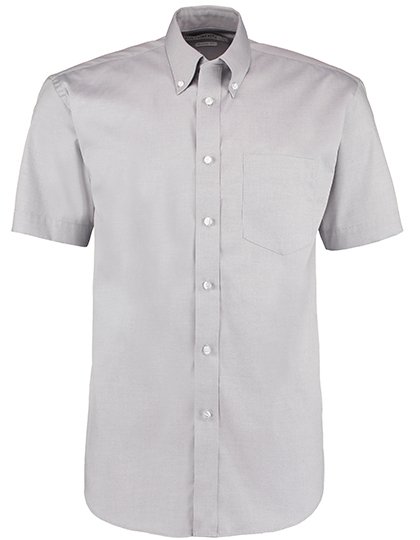 Kustom Kit Men's Classic Fit Premium Oxford Shirt Short Sleeve – Silver Grey (Solid)