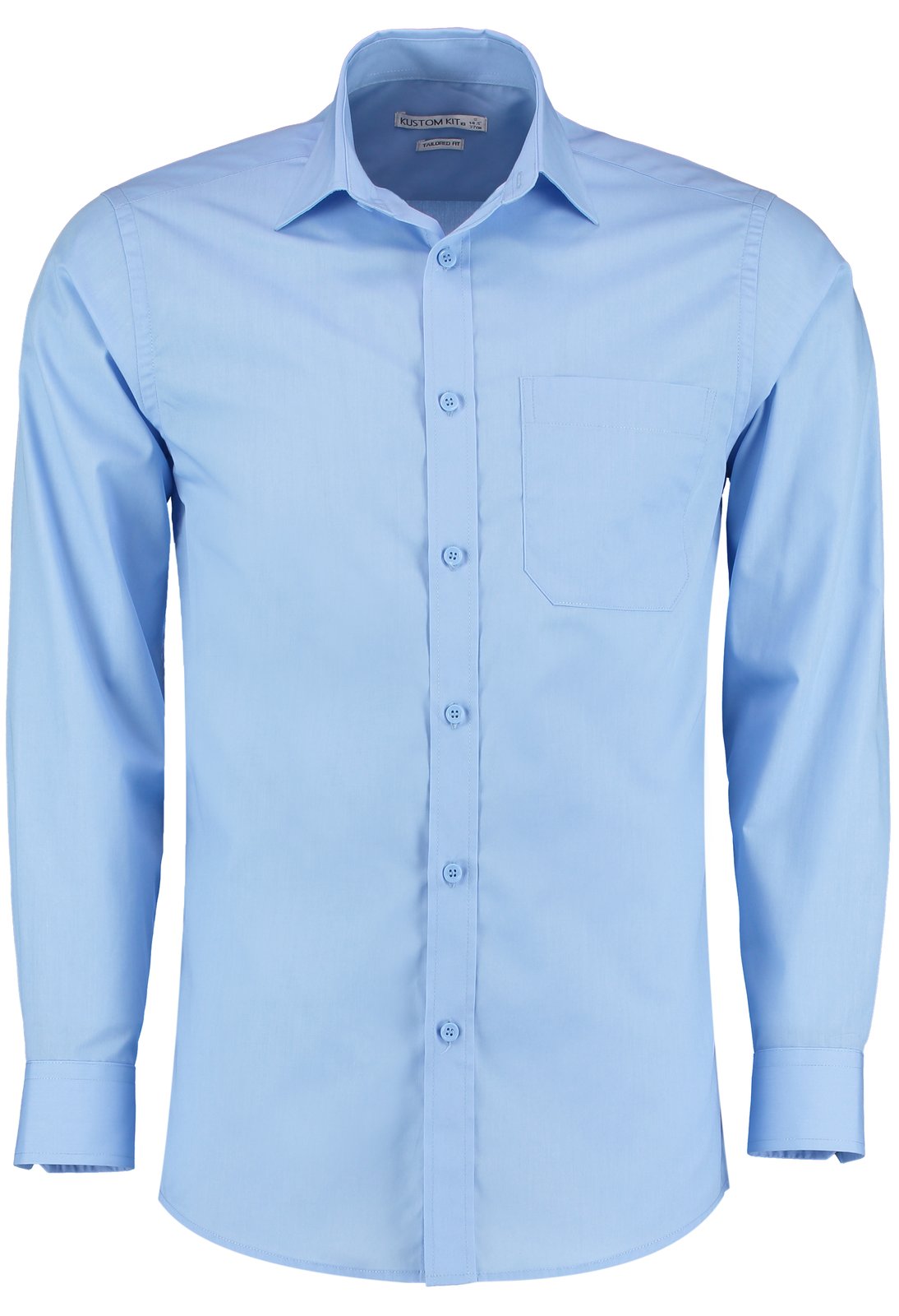 Kustom Kit Men's Tailored Fit Poplin Shirt Long Sleeve
