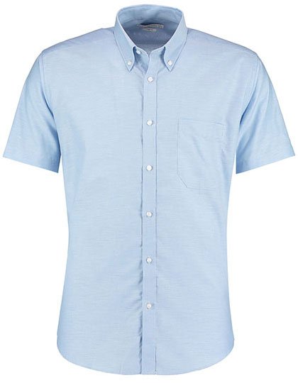Kustom Kit Men's Slim Fit Workwear Oxford Shirt Short Sleeve – Light Blue