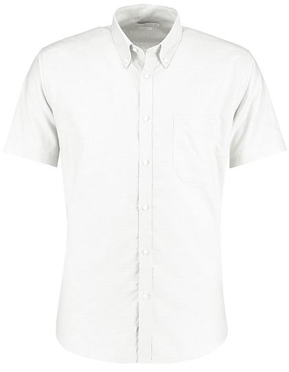 Kustom Kit Men's Slim Fit Workwear Oxford Shirt Short Sleeve – White