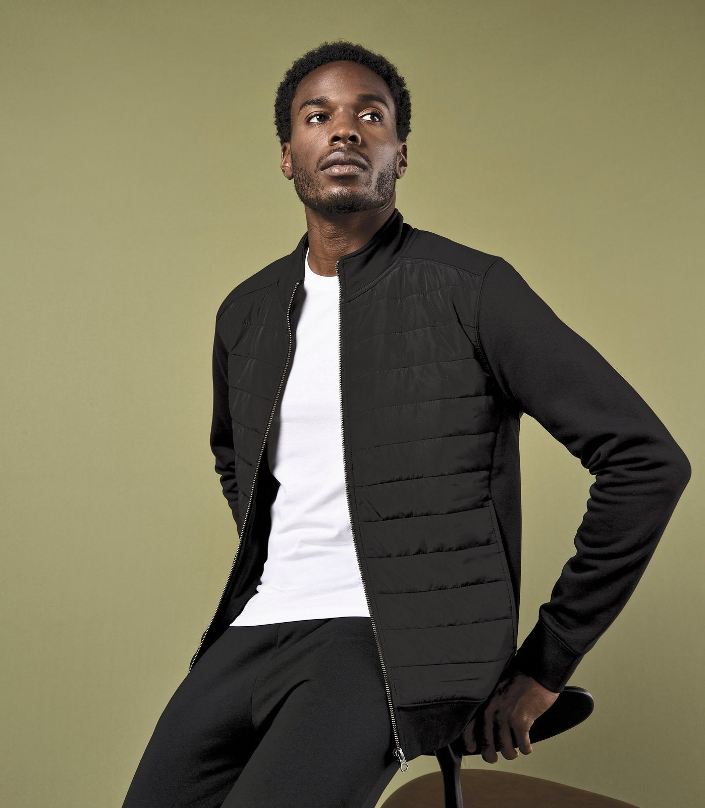 Kustom Kit Regular Fit Quilted Full Zip Sweatshirt