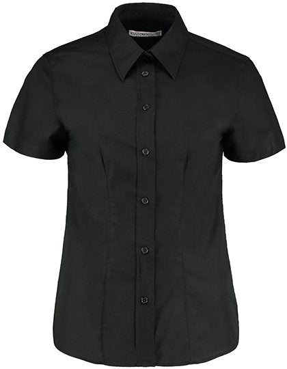 Kustom Kit Women's Tailored Fit Workwear Oxford Shirt Short Sleeve – Black