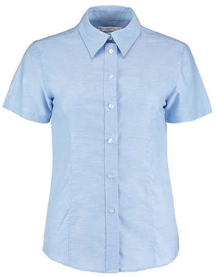 Kustom Kit Women's Tailored Fit Workwear Oxford Shirt Short Sleeve – Light Blue