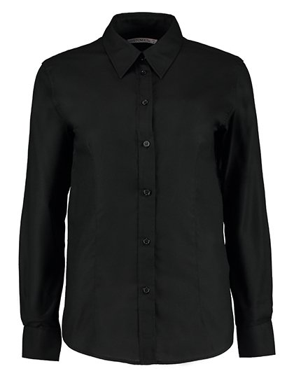 Kustom Kit Women's Tailored Fit Workwear Oxford Shirt Long Sleeve – Black