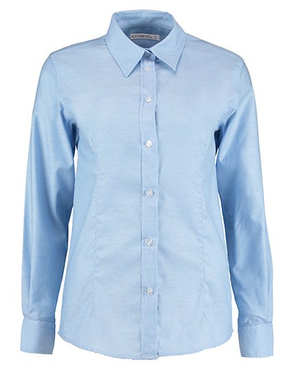Kustom Kit Women's Tailored Fit Workwear Oxford Shirt Long Sleeve – Light Blue