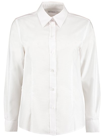 Kustom Kit Women's Tailored Fit Workwear Oxford Shirt Long Sleeve – White