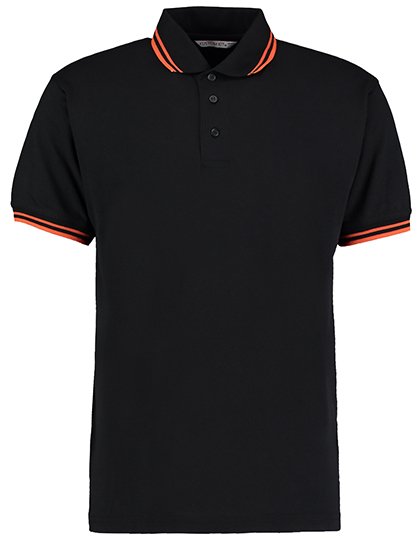 Kustom Kit Classic Fit Superwash® 60º Tipped Collar Polo – Black / Orange