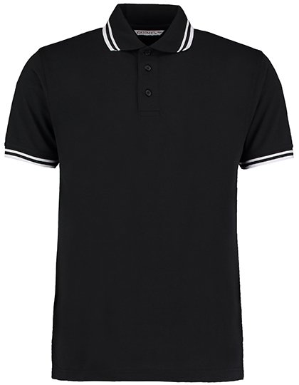 Kustom Kit Classic Fit Superwash® 60º Tipped Collar Polo – Black / White