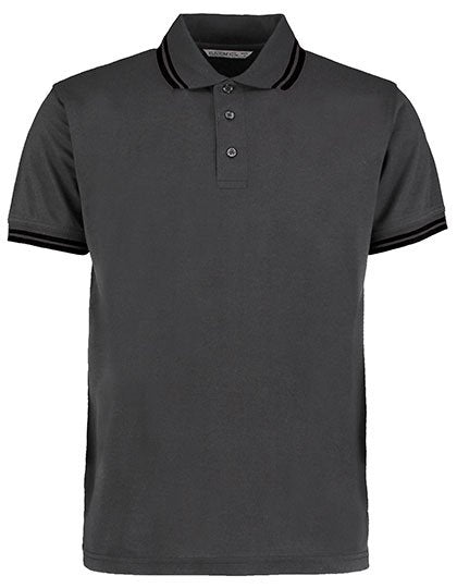 Kustom Kit Classic Fit Superwash® 60º Tipped Collar Polo – Charcoal / Black
