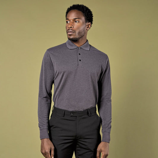 Kustom Kit Men's Classic Fit Long Sleeve Polo Shirt