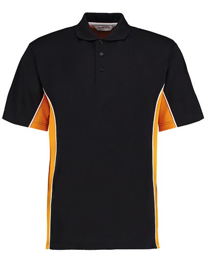 Kustom Kit Classic Fit Track Polo – Black / Gold