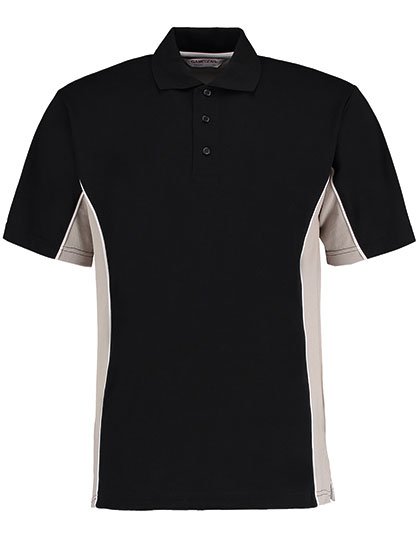 Kustom Kit Classic Fit Track Polo – Black / Grey (Solid)