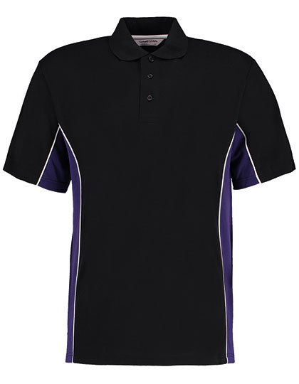 Kustom Kit Classic Fit Track Polo – Black / Purple
