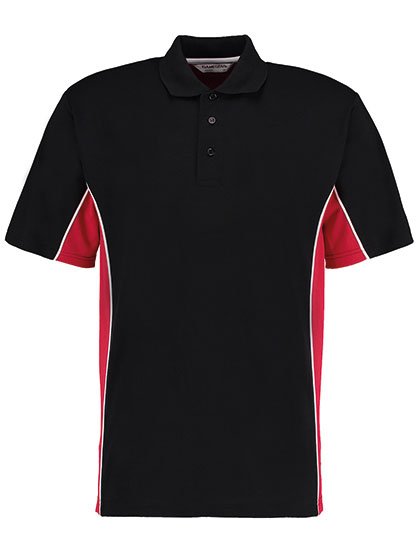 Kustom Kit Classic Fit Track Polo – Black / Red