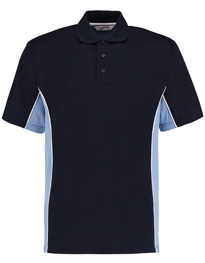 Kustom Kit Classic Fit Track Polo – Navy / Light Blue