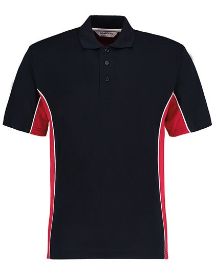 Kustom Kit Classic Fit Track Polo – Navy / Red