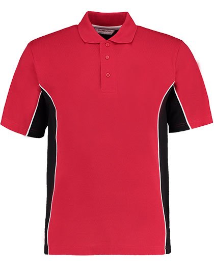 Kustom Kit Classic Fit Track Polo – Red / Black
