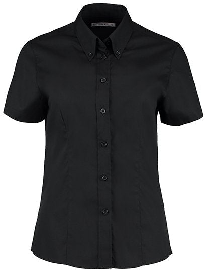 Kustom Kit Women's Tailored Fit Corporate Oxford Shirt Short Sleeve – Black