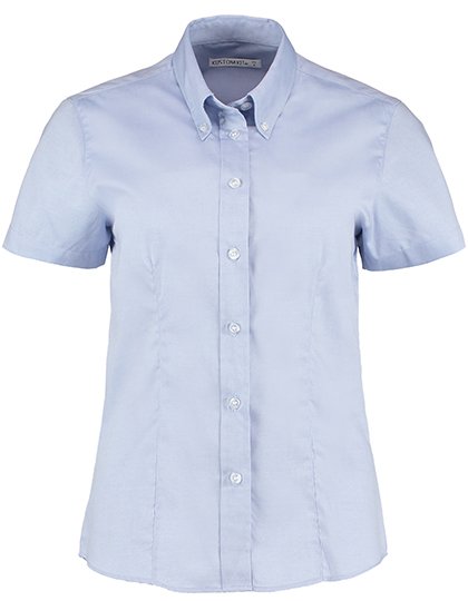 Kustom Kit Women's Tailored Fit Corporate Oxford Shirt Short Sleeve – Light Blue